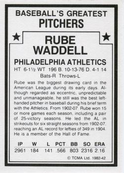1982 TCMA Baseball's Greatest Pitchers (White Back) #42 Rube Waddell Back