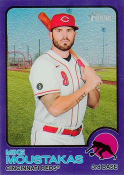 2022 Topps Heritage - Chrome Purple Refractor #4 Mike Moustakas Front