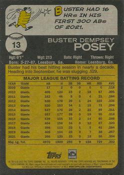 2022 Topps Heritage - Chrome Purple Refractor #13 Buster Posey Back