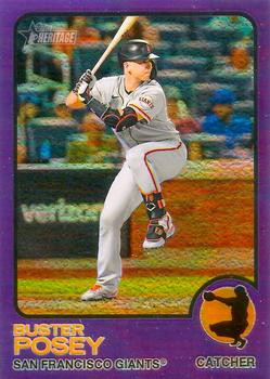 2022 Topps Heritage - Chrome Purple Refractor #13 Buster Posey Front
