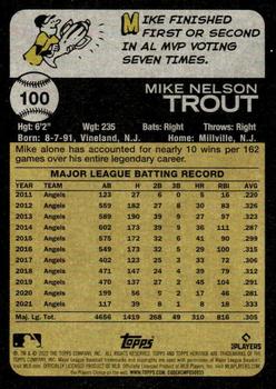 2022 Topps Heritage - Chrome Purple Refractor #100 Mike Trout Back