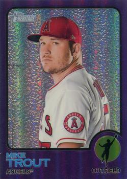 2022 Topps Heritage - Chrome Purple Refractor #100 Mike Trout Front