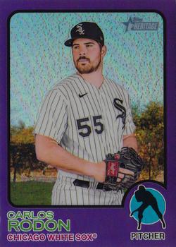 2022 Topps Heritage - Chrome Purple Refractor #185 Carlos Rodon Front