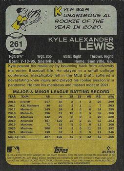2022 Topps Heritage - Chrome Purple Refractor #261 Kyle Lewis Back