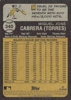 2022 Topps Heritage - Chrome Purple Refractor #340 Miguel Cabrera Back