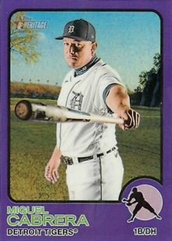 2022 Topps Heritage - Chrome Purple Refractor #340 Miguel Cabrera Front