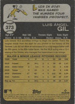 2022 Topps Heritage - Chrome Purple Refractor #373 Luis Gil Back