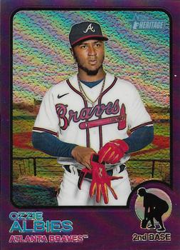 2022 Topps Heritage - Chrome Purple Refractor #378 Ozzie Albies Front