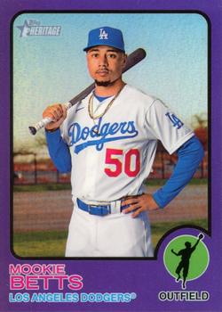 2022 Topps Heritage - Chrome Purple Refractor #386 Mookie Betts Front