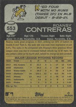 2022 Topps Heritage - Chrome Purple Refractor #553 Roansy Contreras Back