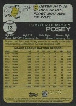 2022 Topps Heritage - Chrome Silver Refractor #13 Buster Posey Back