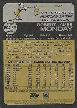 2022 Topps Heritage - Real One Autographs Special Edition Red Ink #ROA-RM Rick Monday Back