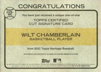 2022 Topps Heritage - 1973 Celebrity Cut Signatures #CCS-WC Wilt Chamberlain Back