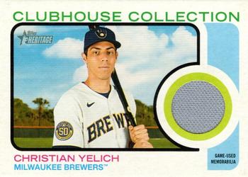 2022 Topps Heritage - Clubhouse Collection Relics #CC-CY Christian Yelich Front