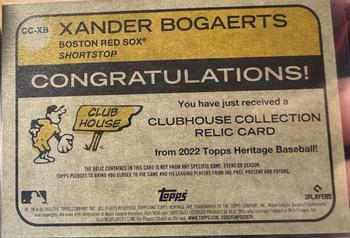 2022 Topps Heritage - Clubhouse Collection Relics #CC-XB Xander Bogaerts Back