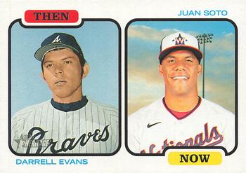 2022 Topps Heritage - Then and Now #TAN-ES Darrell Evans / Juan Soto Front