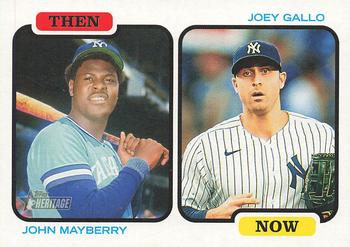2022 Topps Heritage - Then and Now #TAN-MG John Mayberry / Joey Gallo Front