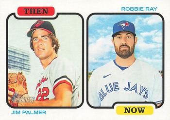 2022 Topps Heritage - Then and Now #TAN-PR Jim Palmer / Robbie Ray Front
