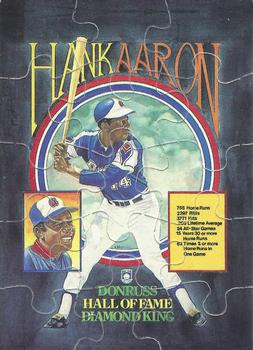 1986 Donruss Highlights - Hank Aaron Mini Puzzle #NNO Hank Aaron Front