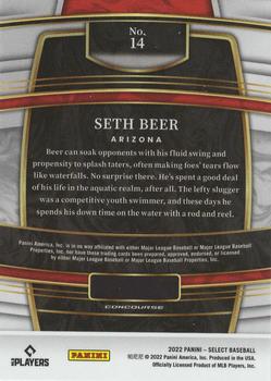 2022 Panini Select #14 Seth Beer Back