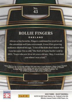 2022 Panini Select #43 Rollie Fingers Back
