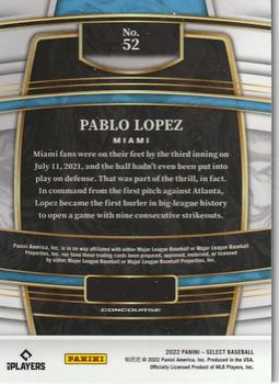 2022 Panini Select #52 Pablo Lopez Back
