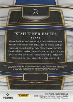 2022 Panini Select #83 Isiah Kiner-Falefa Back