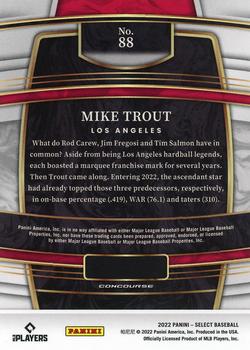 2022 Panini Select #88 Mike Trout Back