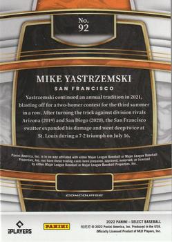 2022 Panini Select #92 Mike Yastrzemski Back