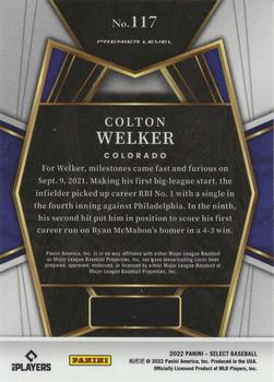 2022 Panini Select #117 Colton Welker Back