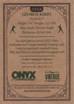 2022 Onyx Vintage #OVGK George Kirby Back