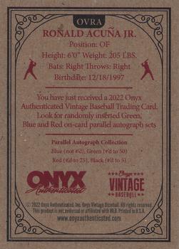2022 Onyx Vintage #OVRA Ronald Acuna Jr Back