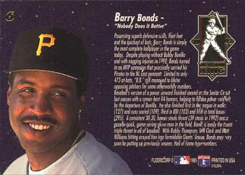 1993 Ultra - Home Run Kings #6 Barry Bonds  Back