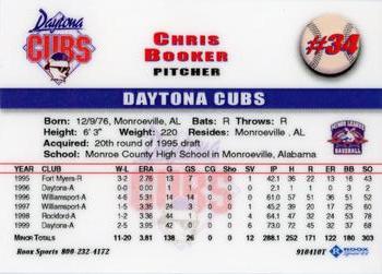 1999 Roox Daytona Cubs #NNO Chris Booker Back