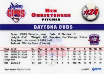 1999 Roox Daytona Cubs #NNO Ben Christensen Back