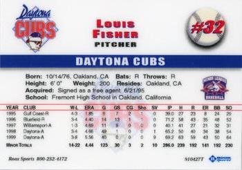 1999 Roox Daytona Cubs #NNO Louis Fisher Back