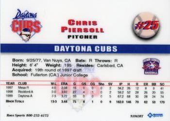1999 Roox Daytona Cubs #NNO Chris Piersoll Back
