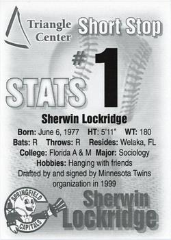 2000 Springfield Capitals #1 Sherwin Lockridge Back