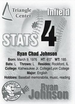 2000 Springfield Capitals #4 Ryan Johnson Back