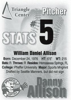 2000 Springfield Capitals #5 Danny Allison Back