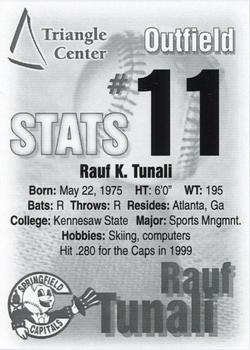2000 Springfield Capitals #11 Rauf Tunali Back