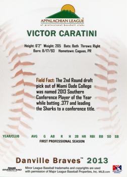 2013 Grandstand Appalachian League Top Prospects #NNO Victor Caratini Back