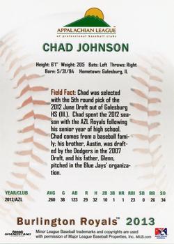 2013 Grandstand Appalachian League Top Prospects #NNO Chad Johnson Back