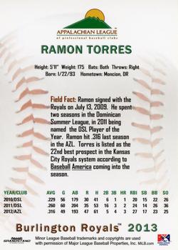 2013 Grandstand Appalachian League Top Prospects #NNO Ramon Torres Back