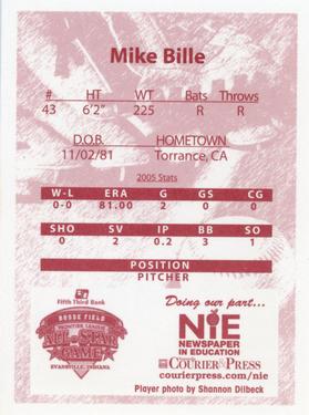 2006 Evansville Otters #NNO Mike Bille Back