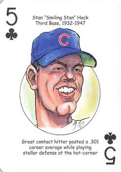 2012 Hero Decks Chicago Cubs Baseball Heroes Playing Cards #5♣ Stan Hack Front