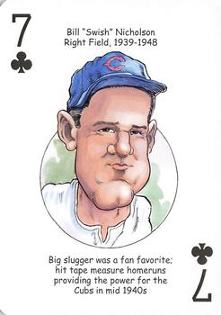 2012 Hero Decks Chicago Cubs Baseball Heroes Playing Cards #7♣ Bill Nicholson Front