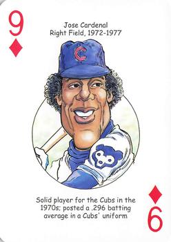 2012 Hero Decks Chicago Cubs Baseball Heroes Playing Cards #9♦ Jose Cardenal Front