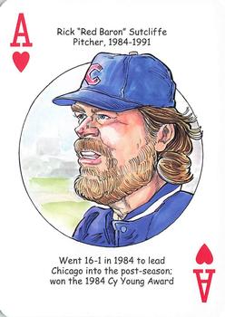 2012 Hero Decks Chicago Cubs Baseball Heroes Playing Cards #A♥ Rick Sutcliffe Front