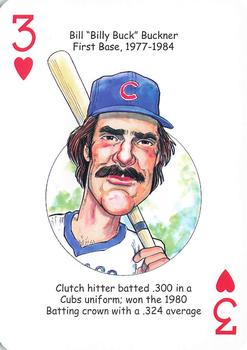 2012 Hero Decks Chicago Cubs Baseball Heroes Playing Cards #3♥ Bill Buckner Front